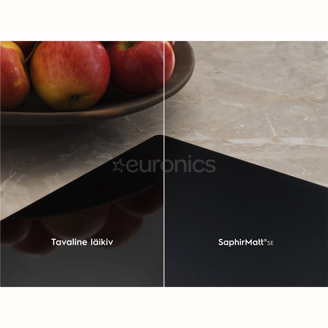 Electrolux 600 SaphirMatt SE® Bridge Hob2Hood, platums 80 cm, melna - Iebūvējama indukcijas plīts virsma