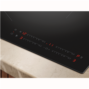 Electrolux 600 SaphirMatt SE® Bridge Hob2Hood, platums 80 cm, melna - Iebūvējama indukcijas plīts virsma