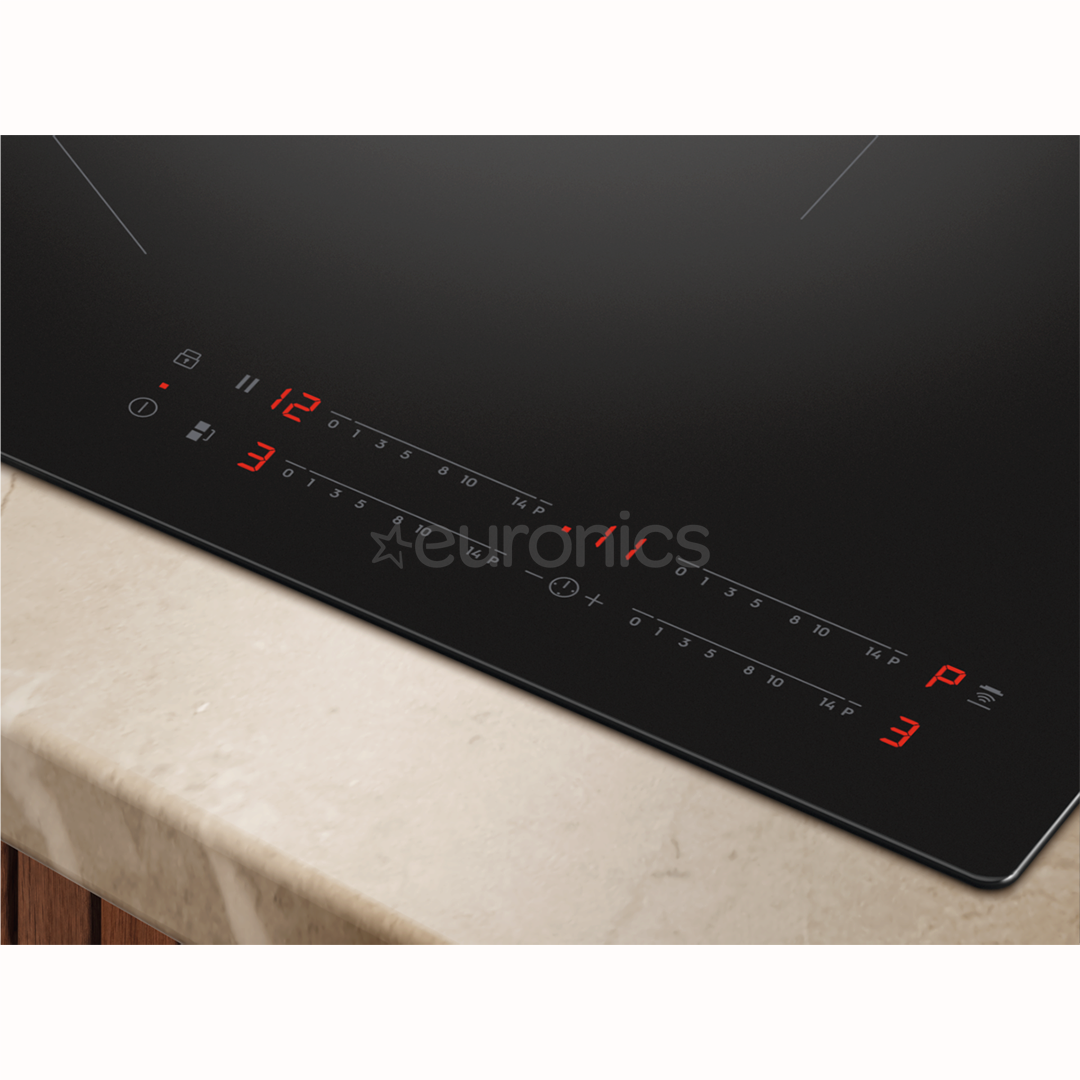 Electrolux 600 SaphirMatt SE® Bridge Hob2Hood, platums 80 cm, melna - Iebūvējama indukcijas plīts virsma