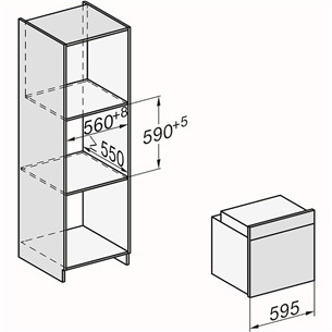 Miele, 76 л, пиролитическая очистка, черный - Интегрируемый духовой шкаф