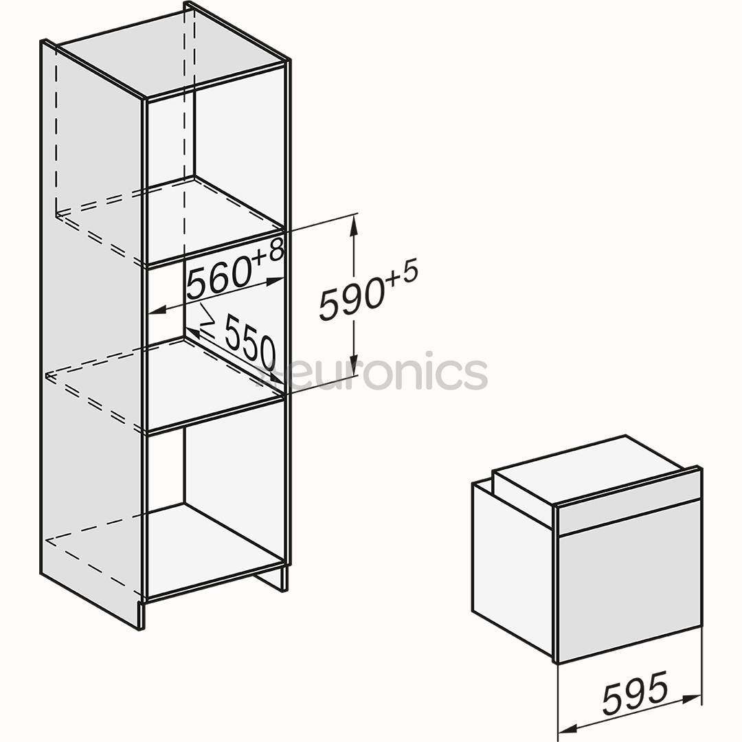Miele, 76 л, пиролитическая очистка, черный - Интегрируемый духовой шкаф