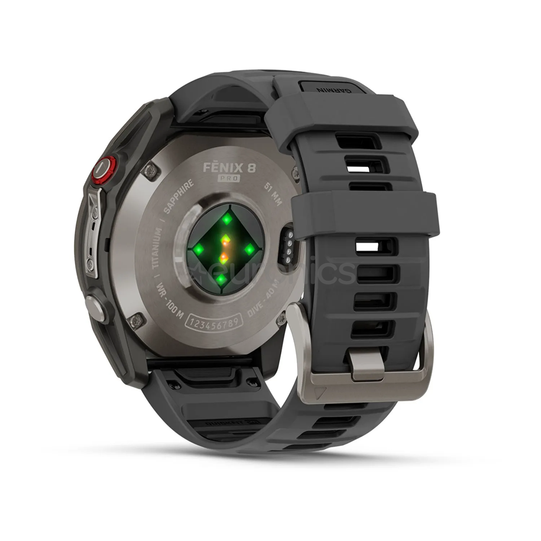 Garmin Fenix 8 Pro, 51 мм, титан, серый / черный - Спортивные часы
