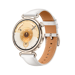 Huawei Watch GT6, 41 mm, ādas siksniņa, zelta / balta - Viedpulkstenis