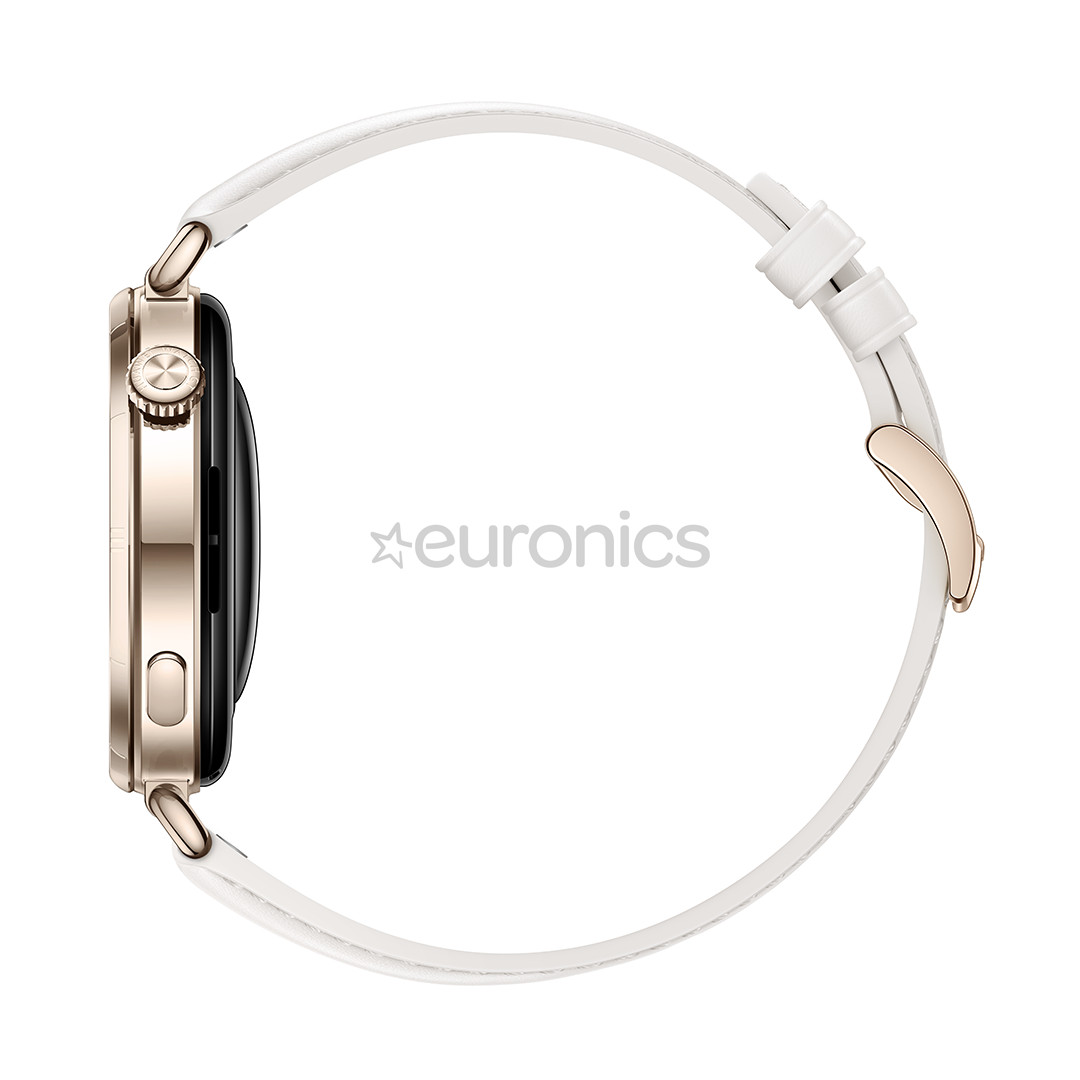 Huawei Watch GT6, 41 mm, ādas siksniņa, zelta / balta - Viedpulkstenis