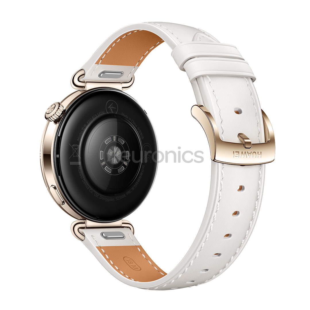 Huawei Watch GT6, 41 mm, ādas siksniņa, zelta / balta - Viedpulkstenis