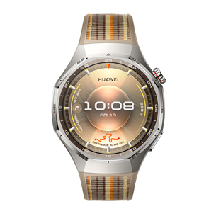 Huawei Watch GT6 Pro, 46 mm, titāna, pīta siksniņa, tērauda / brūna - Viedpulkstenis 55020FTS