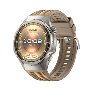 Huawei Watch GT6 Pro, 46 mm, titāna, pīta siksniņa, tērauda / brūna - Viedpulkstenis
