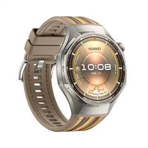 Huawei Watch GT6 Pro, 46 mm, titāna, pīta siksniņa, tērauda / brūna - Viedpulkstenis