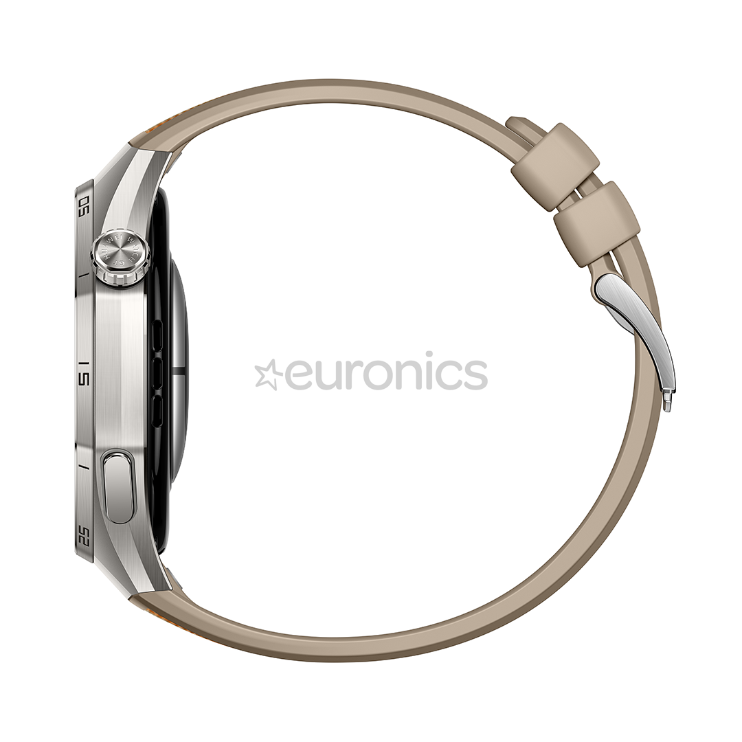 Huawei Watch GT6 Pro, 46 mm, titāna, pīta siksniņa, tērauda / brūna - Viedpulkstenis
