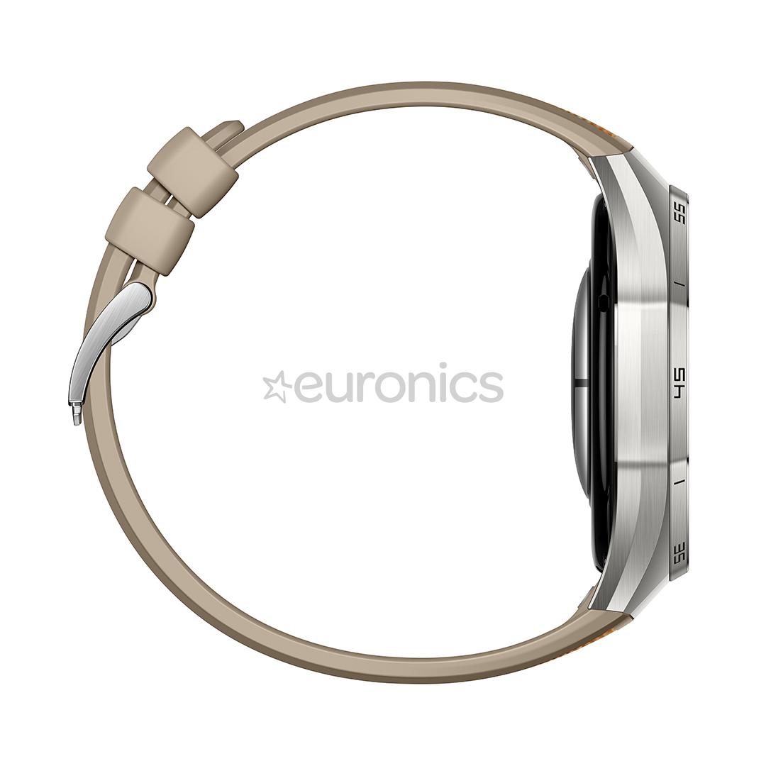Huawei Watch GT6 Pro, 46 mm, titāna, pīta siksniņa, tērauda / brūna - Viedpulkstenis