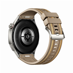 Huawei Watch GT6 Pro, 46 mm, titāna, pīta siksniņa, tērauda / brūna - Viedpulkstenis