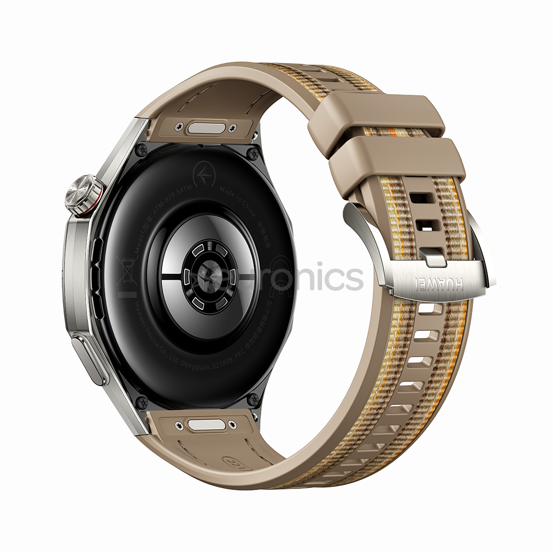 Huawei Watch GT6 Pro, 46 mm, titāna, pīta siksniņa, tērauda / brūna - Viedpulkstenis