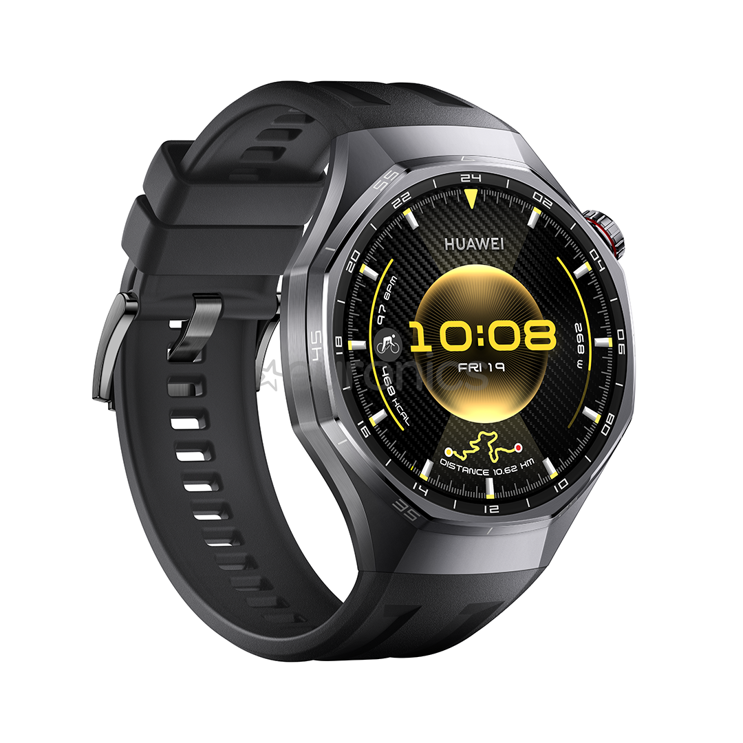 Huawei Watch GT6 Pro, 46 mm, titāna, melna / melna - Viedpulkstenis