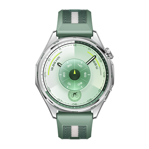 Huawei Watch GT6, 46 mm, pīta siksniņa, tērauda / zaļa - Viedpulkstenis 55020FTV