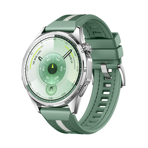 Huawei Watch GT6, 46 mm, pīta siksniņa, tērauda / zaļa - Viedpulkstenis