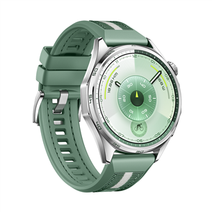 Huawei Watch GT6, 46 mm, pīta siksniņa, tērauda / zaļa - Viedpulkstenis