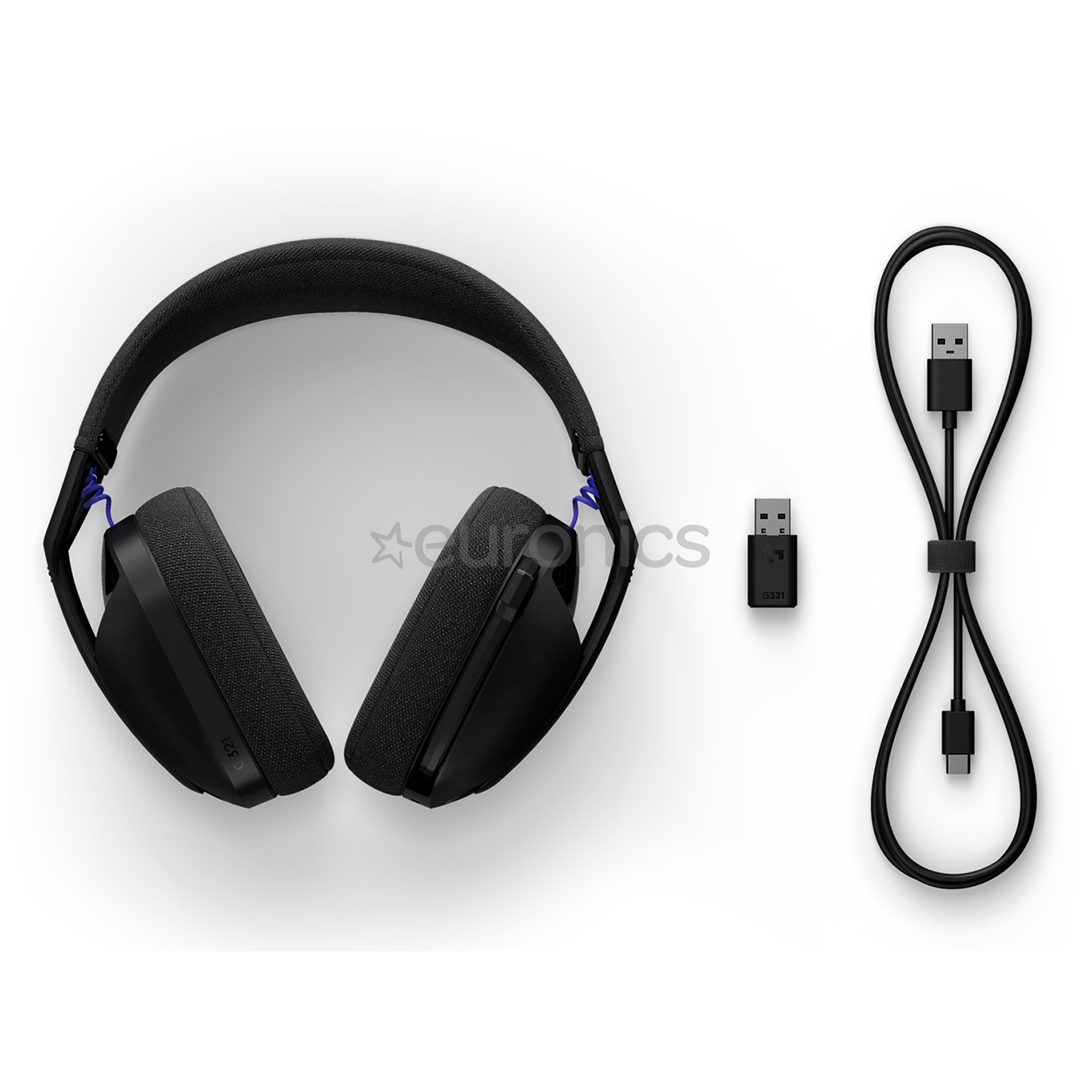 Logitech G321 LIGHTSPEED Wireless Gaming Headset, melna - Bezvadu austiņas ar mikrofonu