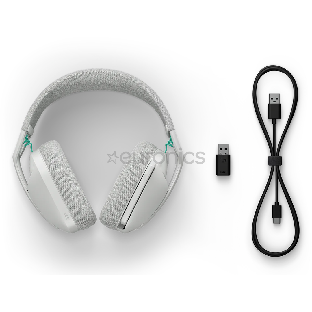 Logitech G321 LIGHTSPEED Wireless Gaming Headset, balta - Bezvadu austiņas ar mikrofonu