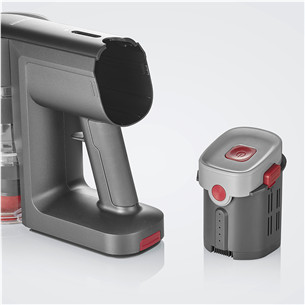 Severin, 2-in-1, pelēka/sarkana - Bezvadu putekļu sūcējs