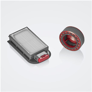 Severin, 2-in-1, pelēka/sarkana - Bezvadu putekļu sūcējs