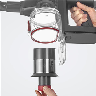 Severin, 2-in-1, pelēka/sarkana - Bezvadu putekļu sūcējs