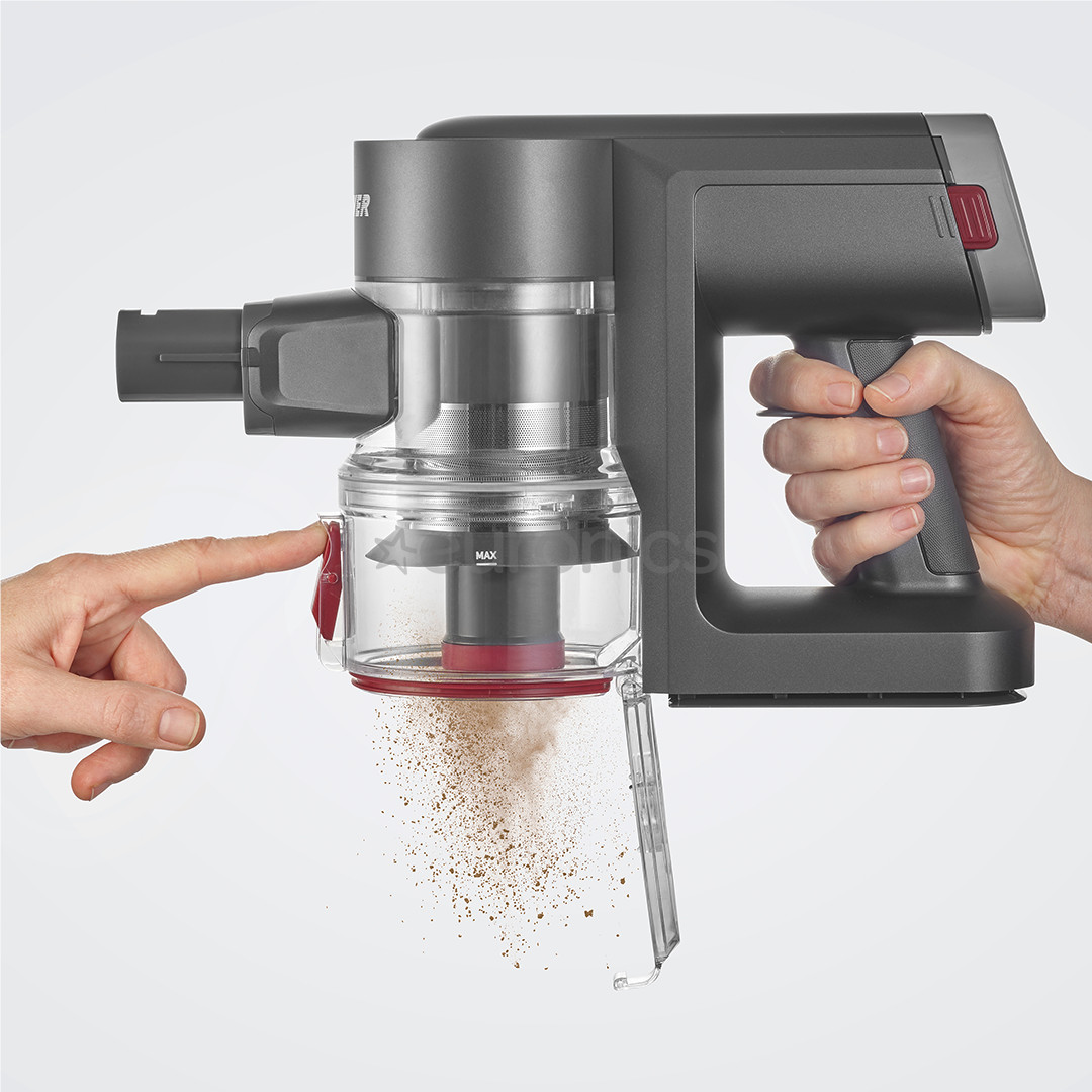 Severin, 2-in-1, pelēka/sarkana - Bezvadu putekļu sūcējs