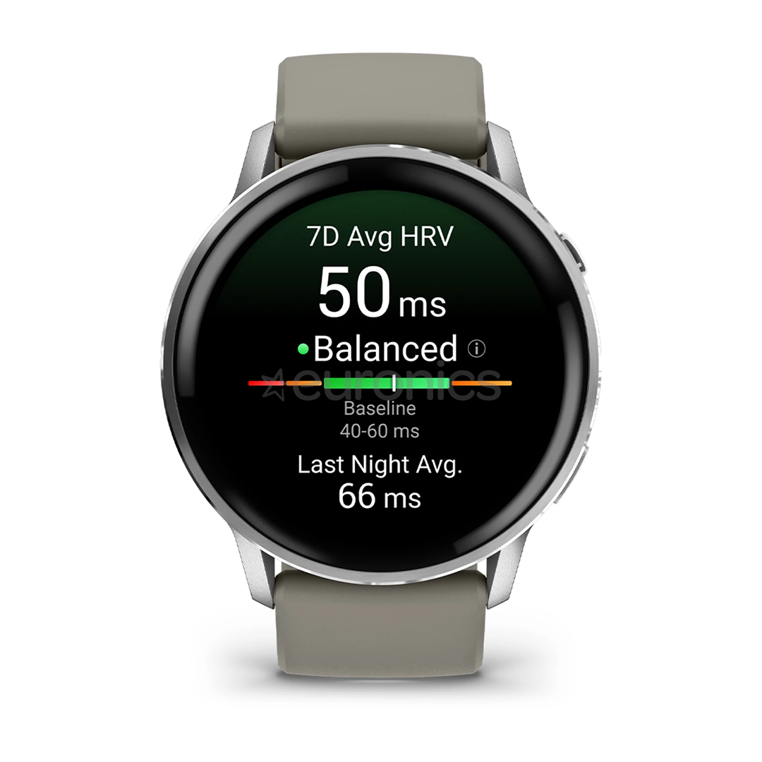 Garmin Venu 4, 45 mm, sudraba / pelēka - Viedpulkstenis