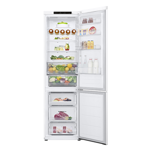 LG, NoFrost, 387 L, augstums 203 cm, balta - Ledusskapis