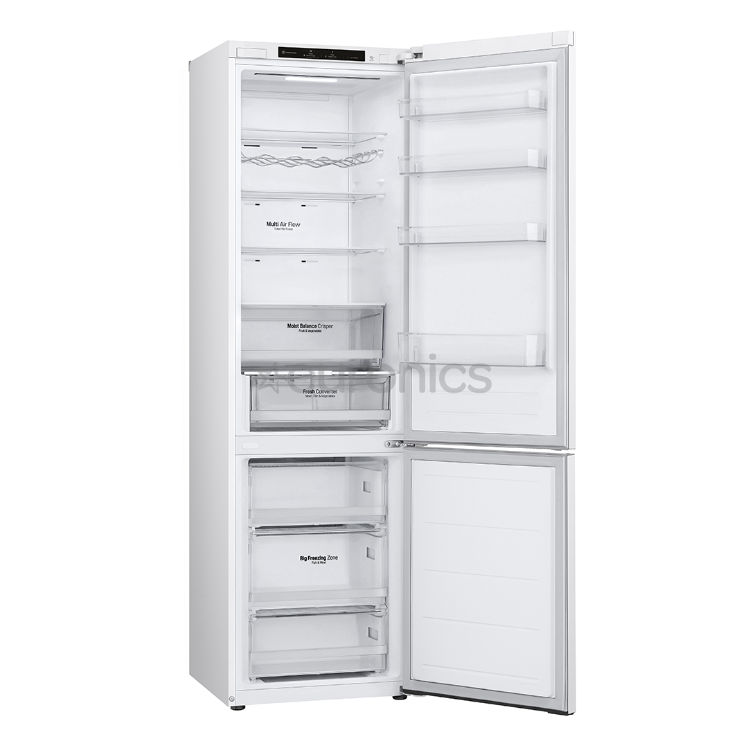 LG, NoFrost, 387 L, augstums 203 cm, balta - Ledusskapis