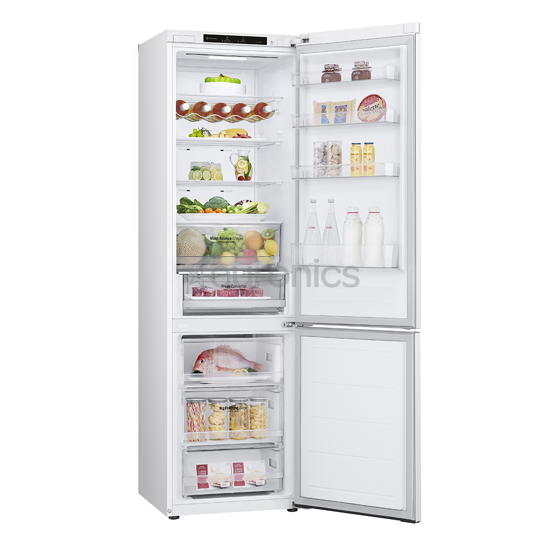 LG, NoFrost, 387 L, augstums 203 cm, balta - Ledusskapis
