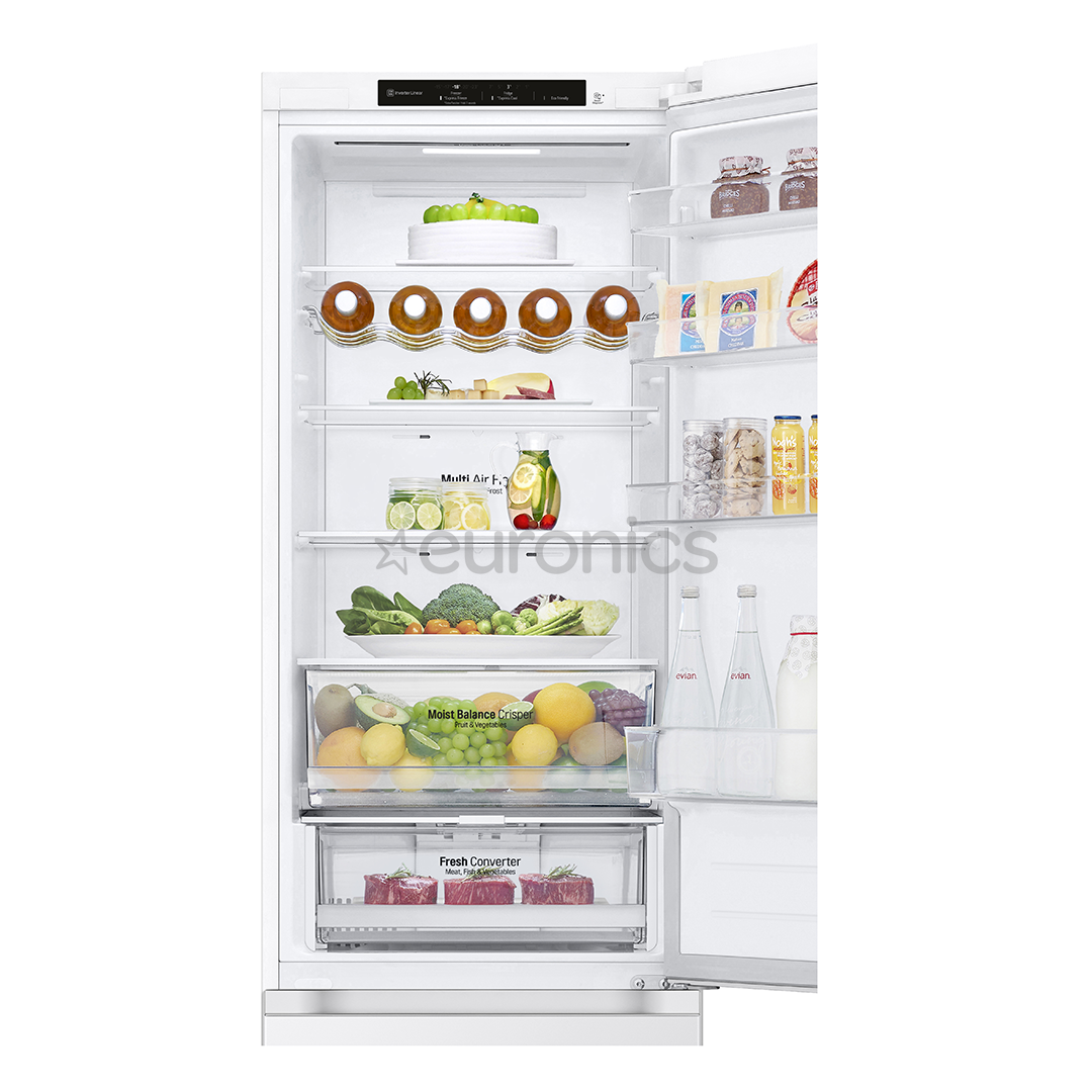 LG, NoFrost, 387 L, augstums 203 cm, balta - Ledusskapis