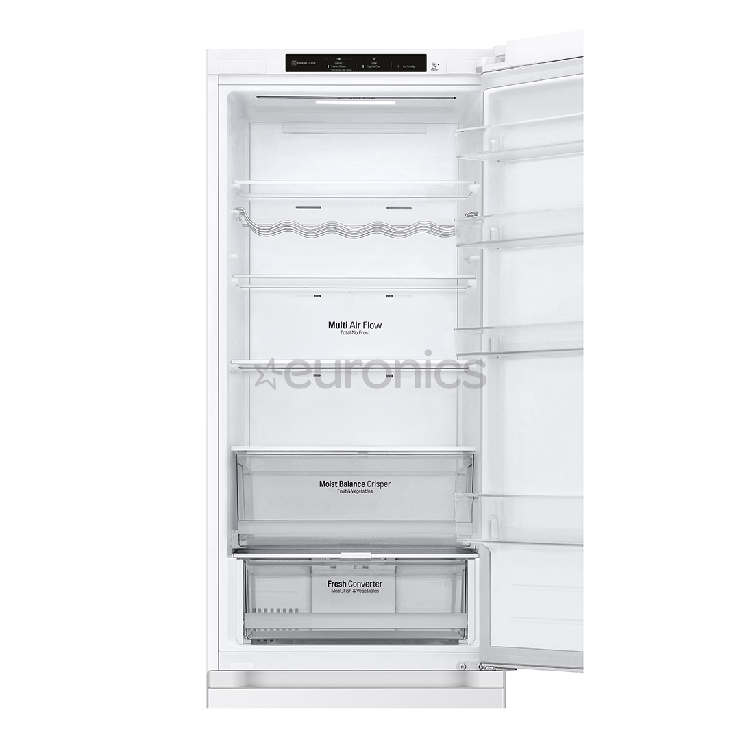 LG, NoFrost, 387 L, augstums 203 cm, balta - Ledusskapis