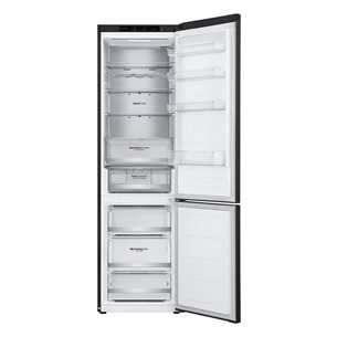LG, NoFrost, 387 L, height 203 cm, black - Refrigerator