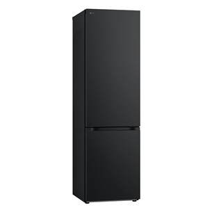 LG, NoFrost, 387 L, height 203 cm, black - Refrigerator