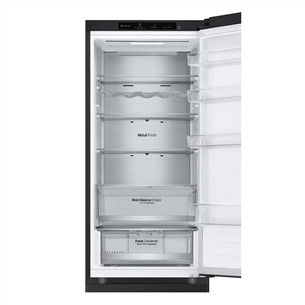 LG, NoFrost, 387 L, height 203 cm, black - Refrigerator