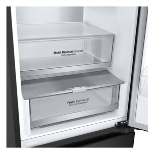 LG, NoFrost, 387 L, height 203 cm, black - Refrigerator