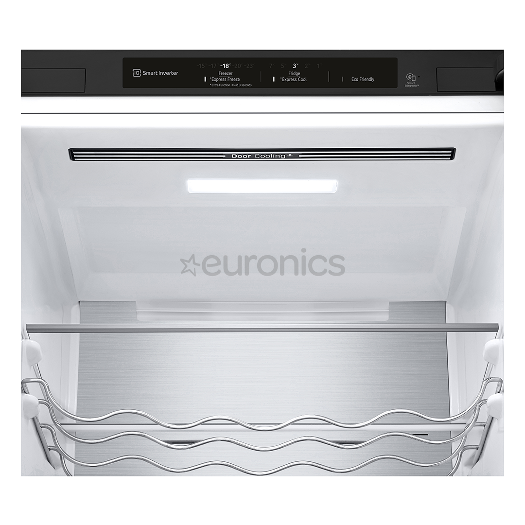 LG, NoFrost, 387 L, height 203 cm, black - Refrigerator