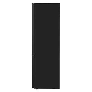 LG, NoFrost, 387 L, height 203 cm, black - Refrigerator