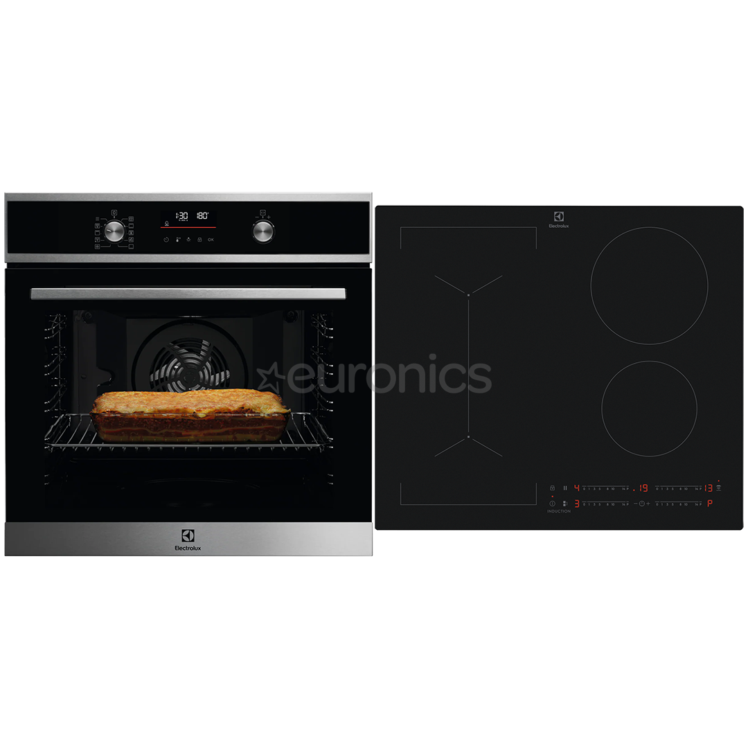 Electrolux, 72 L, melna - Iebūvējama elektriskā cepeškrāsns + indukcijas plīts virsma