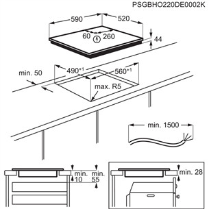 Electrolux, 65 л, черный - Интегрируемый духовой шкаф + индукционная варочная панель