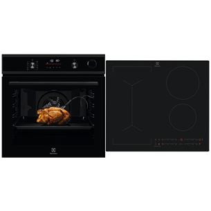 Electrolux, 72 L, melna - Iebūvējama elektriskā cepeškrāsns + indukcijas plīts virsma EOC6P77H+CIV63443CT