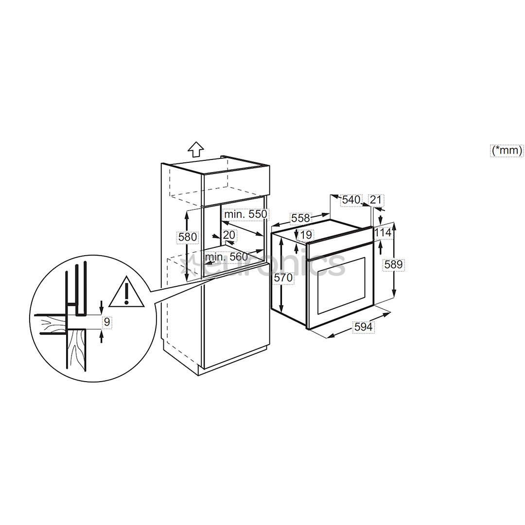 Electrolux, 65 L, melna - Iebūvējama elektriskā cepeškrāsns + indukcijas plīts virsma