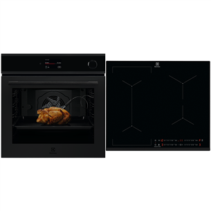 Electrolux, 72 L, melna - Iebūvējama tvaika cepeškrāsns + indukcijas plīts virsma EOC9P3XT+EIV63443