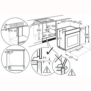 Electrolux, 72 L, black - Built-in oven + induction hob