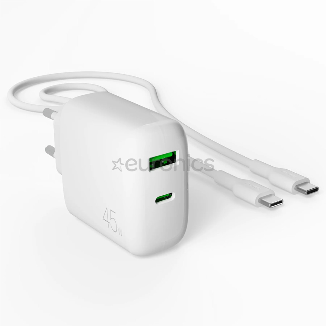 Puro Pro Lite Charger + USB-C cable, 45W, balta - Lādētājs