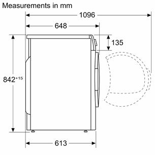 Bosch, Series 6, 9 kg, depth 61.3 cm - Clothes dryer