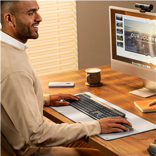 Logitech Signature Slim Solar+ K980, US, melna - Bezvadu klaviatūra