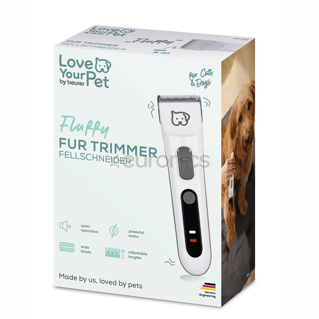 Beurer Fluffy, balta - Trimmeris mājdzīvnieku apmatojuma kopšanai
