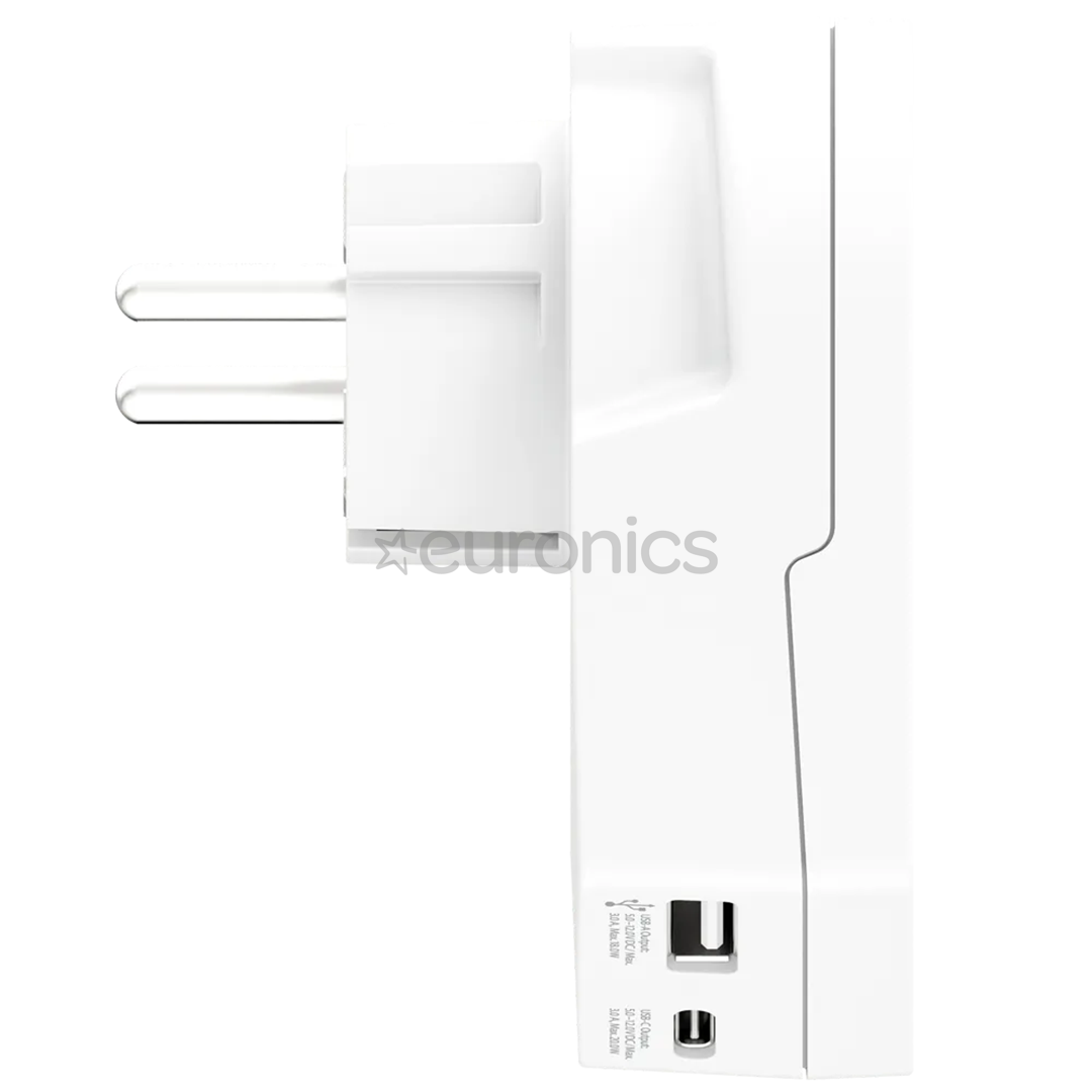 Skross World to Europe, USB-A, USB-C, white - Travel adapter