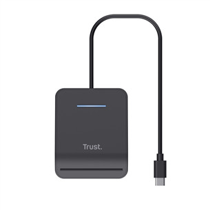 Trust Primo Smart Card Reader, USB-C, черный - Считыватель ID-карты 26061